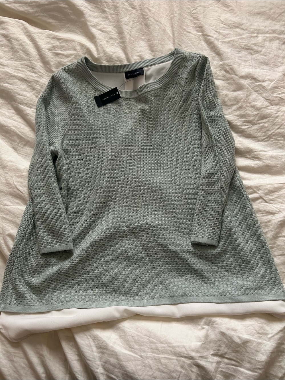 The limited Textured Mint Green Tunic with White Hem
